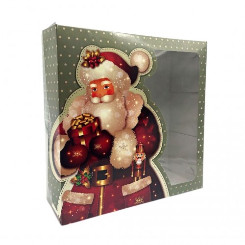 Κουτί Ζαχαροπλαστείου Χριστουγεννιάτικο με Διαφάνεια 30x30cm 
