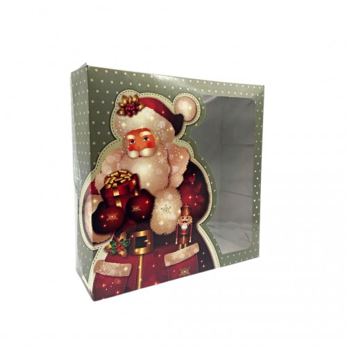 Κουτί Ζαχαροπλαστείου Χριστουγεννιάτικο με Διαφάνεια 25x25cm 