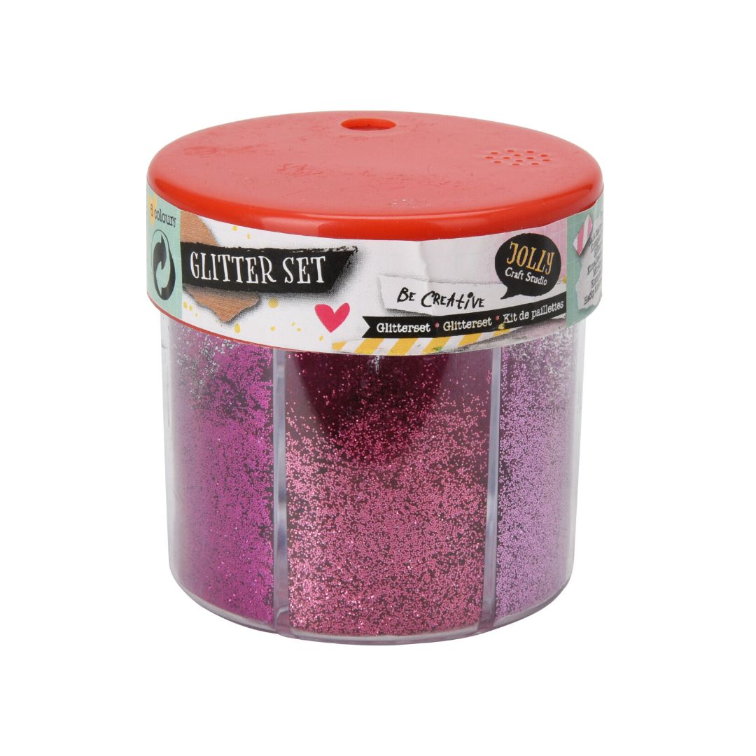 Γκλίτερ Δοχείο 6 Χρωμάτων Ροζ 6.5cm
